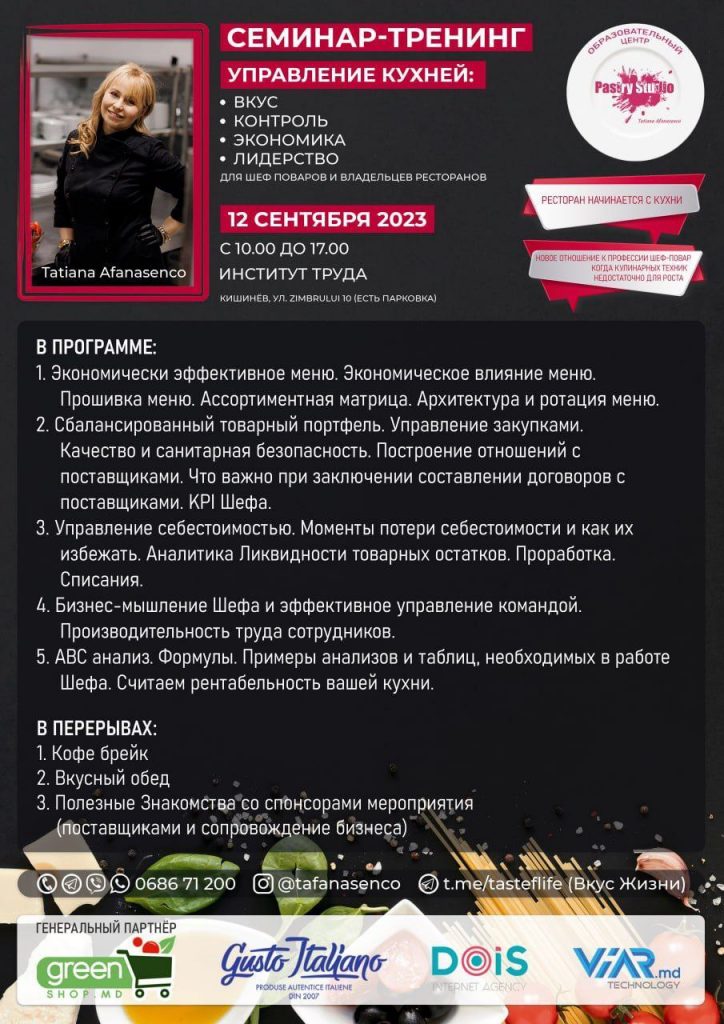 Управление кухней : Вкус . Контроль Экономика . Лидерство 